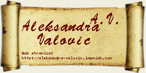 Aleksandra Valović vizit kartica